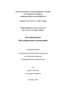 Zum Osteosarkom - Elektronische Dissertationen der LMU München