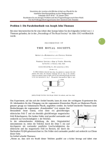 Problem 1: Die Parabelmethode von Joseph John Thomson