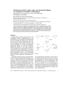 Dehydrierung cyclischer tertiärer Amine unter Reaktionsbeteiligung