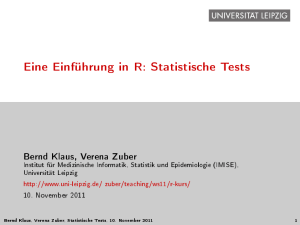 Eine Einführung in R: Statistische Tests