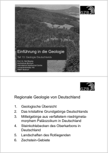Einführung in die Geologie Regionale Geologie von Deutschland
