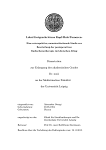 Lokal fortgeschrittene Kopf-Hals-Tumoren- Dissertation zur