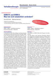 DSM-IV und DSM-5: Was hat sich tatsächlich verändert?