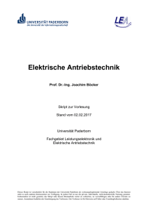 Skript Elektrische Antriebstechnik - Elektrotechnik