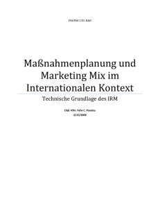 Maßnahmenplanung und Marketing Mix im Internationalen Kontext