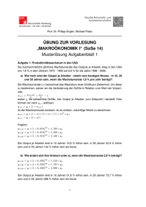 MAKRO¨OKONOMIK I“ (SoSe 14) Musterl¨osung Aufgabenblatt 1