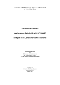 Synthetische Derivate des humanen Cathelicidins hCAP18/LL37