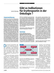 Gibt es Indikationen für Erythropoetin in der Onkologie