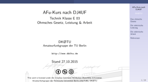 AFu-Kurs nach DJ4UF - Technik Klasse E 03 Ohmsches Gesetz