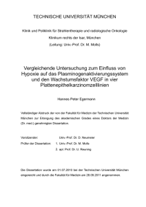 Vergleichende Untersuchung zum Einfluss von Hypoxie auf das