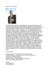 Nikola Lutz – Saxofonistin Studierte Saxofon in Bordeaux und
