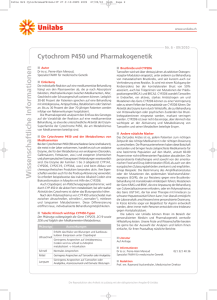 Cytochrom P450 und Pharmakogenetik