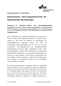pn_langerhans-preis_prof_hafner - Universitätsklinikum Regensburg