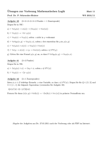 11. Übungsblatt - Logik und Sprachtheorie / Mathematische Logik