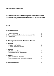 Expertise zur Verkettung Minarett-Moschee