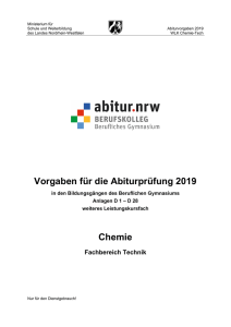 Abiturvorgaben 2019 - Standardsicherung NRW