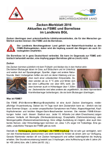 Zecken-Merkblatt 2016 Aktuelles zu FSME und Borreliose im