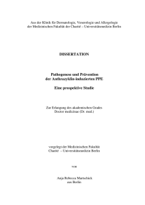 DISSERTATION Pathogenese und Prävention der Anthrazyklin