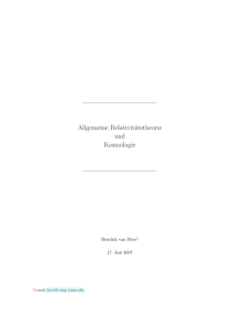 Allgemeine Relativitätstheorie und Kosmologie