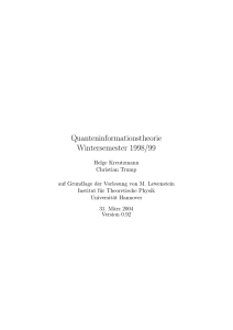 Quanteninformationstheorie Wintersemester 1998/99