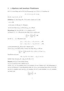 1 σ-Algebren und messbare Funktionen