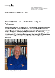 Albrecht Sippel - Ein Genetiker mit Hang zur Philosophie