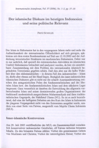 Der islamische Diskurs im heutigen Indonesien und seine politische