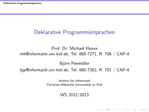 Deklarative Programmiersprachen - Institut für Informatik