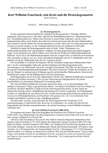 Karl Wilhelm Feuerbach, sein Kreis und die Dreiecksgeometrie