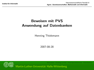 Beweisen mit PVS Anwendung auf Datenbanken