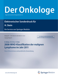 2008-WHO-Klassifikation der malignen Lymphome im Jahr 2011.