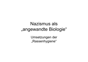 Nazismus als „angewandte Biologie“