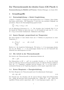 Zusammenfassung Thermodynamik von Reinhard Honegger