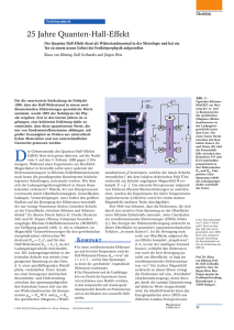 25 Jahre Quanten-Hall-Effekt - Max Planck Institut für