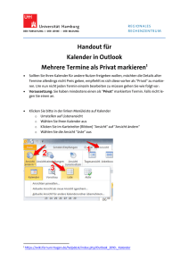 Handout Outlook-Kalender mehrere Termine als Privat markieren