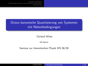Diracs kanonische Quantisierung von Systemen mit