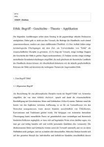 Ethik: Begriff – Geschichte – Theorie – Applikation