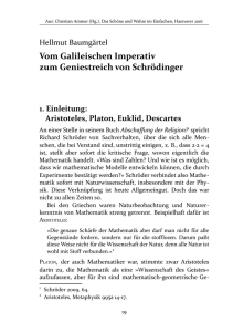 Vom Galileischen Imperativ zum Geniestreich von Schrödinger