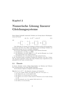 Numerische Lösung linearer Gleichungssysteme