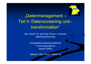„Datenmanagement – Teil II: Datenscreening und