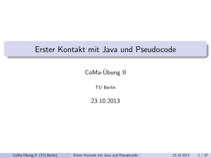 Erster Kontakt mit Java und Pseudocode