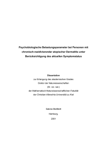 Psychobiologische Belastungsparameter bei Personen mit