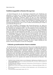 Stabilisierungspolitik in Bosnien-Herzegowina