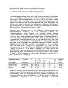 Relativistische Optik und Laser-Teilchen Beschleunigung