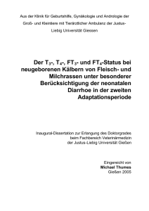 und FT4-Status bei neugeborenen Kälbern von Fleisch