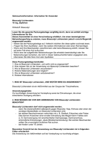 Information für Anwender Bisacodyl Lichtenstein 10 mg, Zäpfchen