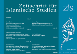 Zeitschrift für Islamische Studien 4. Ausgabe