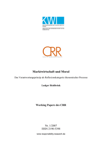 WP 1 Marktwirtschaft und Moral - Center for Responsibility Research