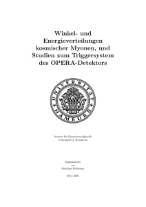 Winkel- und Energieverteilungen kosmischer Myonen, und Studien