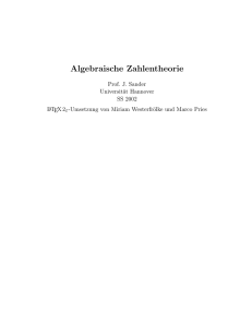 Algebraische Zahlentheorie